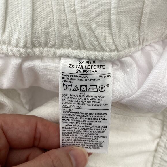 Old Navy Linen Blend Pants Womens 2X Plus Pull On Lightweight Casual Lounge - Picture 5 of 8
